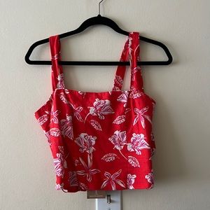 JOIE, NWT Red Floral Crop Top